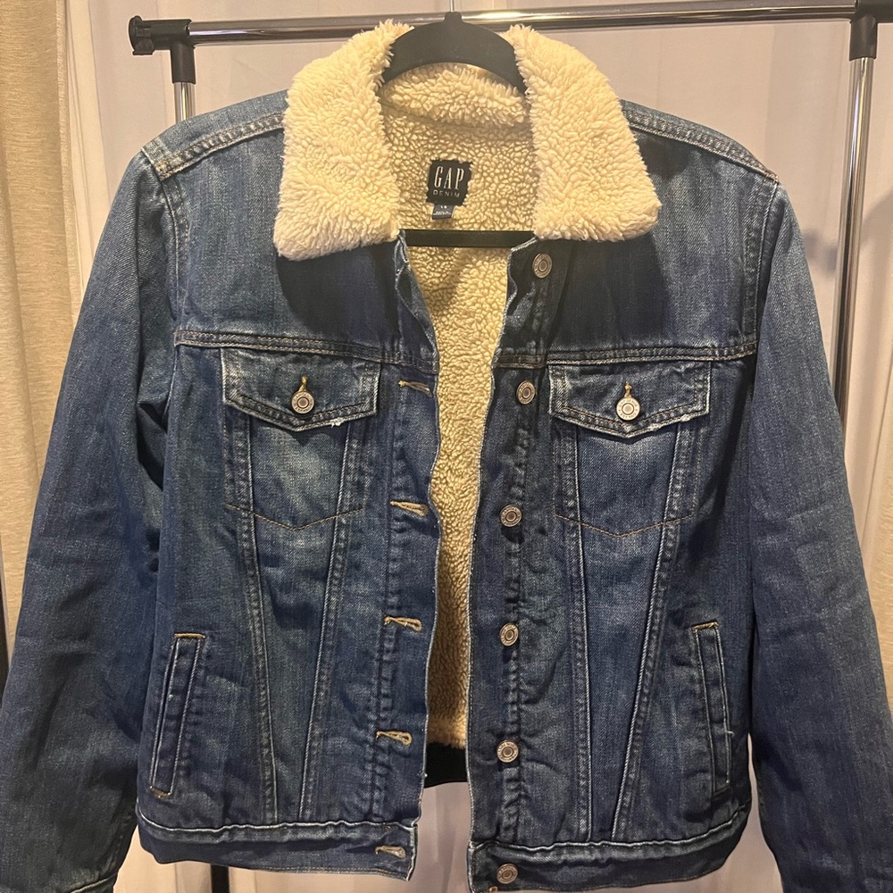 GAP Classic Blue Denim Jacket with Soft Cream Lining